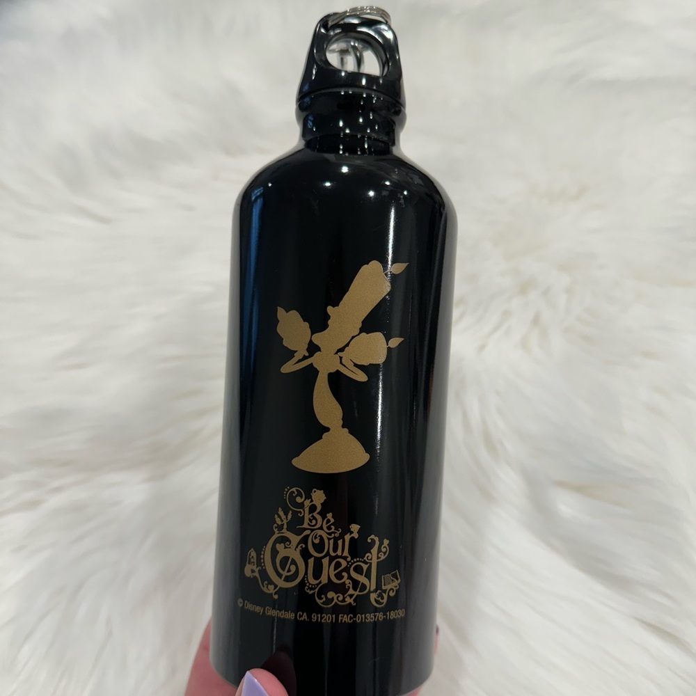 Disney Store Cast Member Exclusive Be Our Guest Lumiere Water Bottle 7” NEW